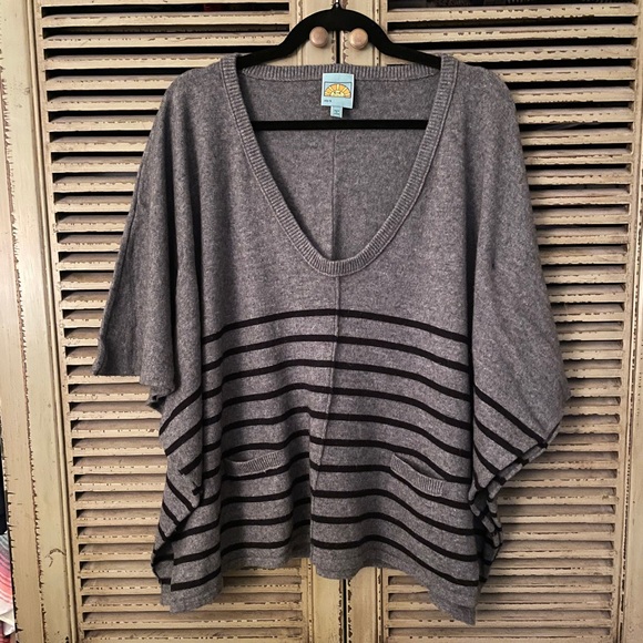 C&C California Sweaters - C&C California short sleeve cape sweater